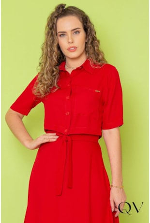 CONJUNTO MIDI CROPPED VERMELHO - PURO SHARMY