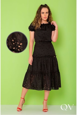 CONJUNTO MIDI DUAS MARIAS EM LAISE PRETO - PURO SHARMY