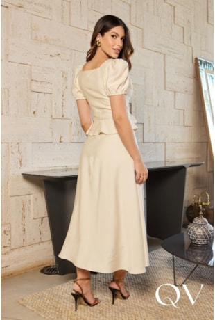 CONJUNTO MIDI EM ALFAIATARIA AVELÃ - DOCE MARIA