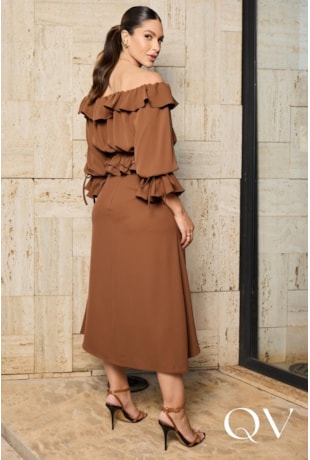 CONJUNTO MIDI EM CREPE ZEENA MOUCHA MOUSSE - DOCE MARIA