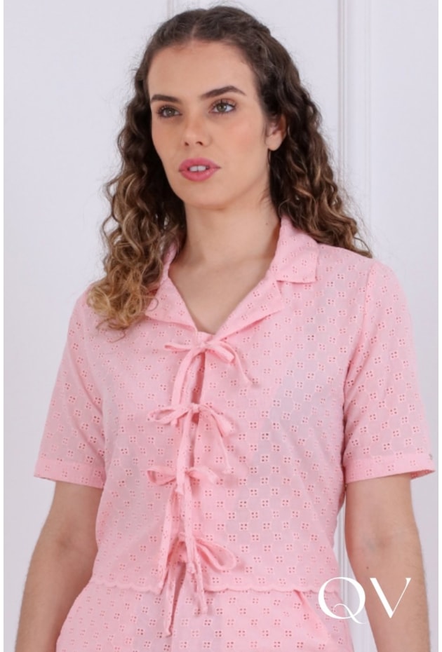 CONJUNTO MIDI EM LAISE ROSA - PURO SHARMY