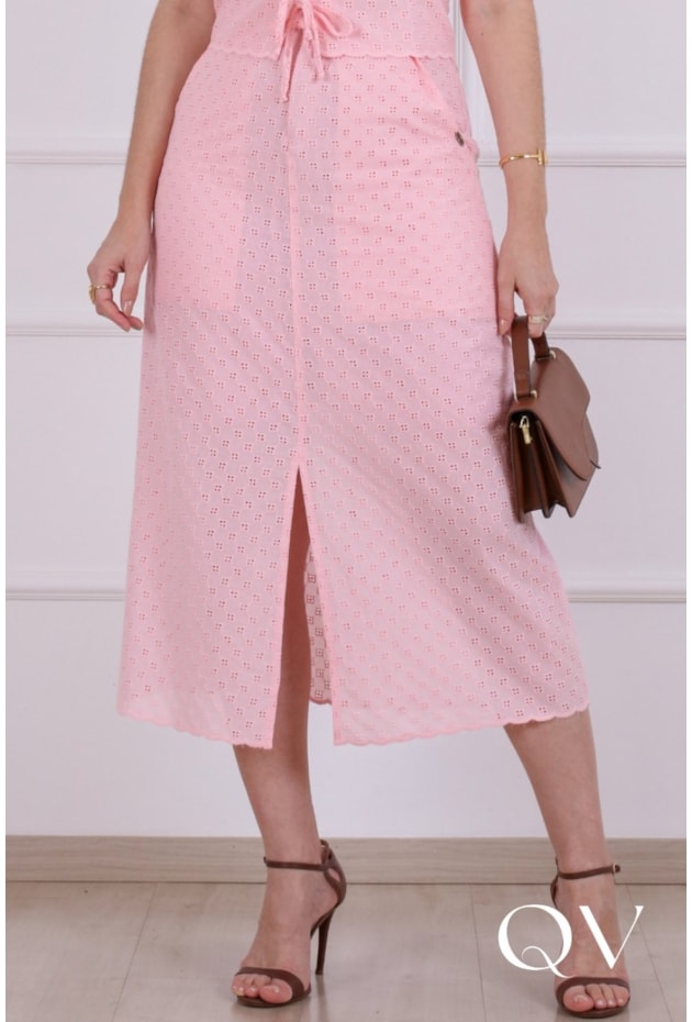 CONJUNTO MIDI EM LAISE ROSA - PURO SHARMY