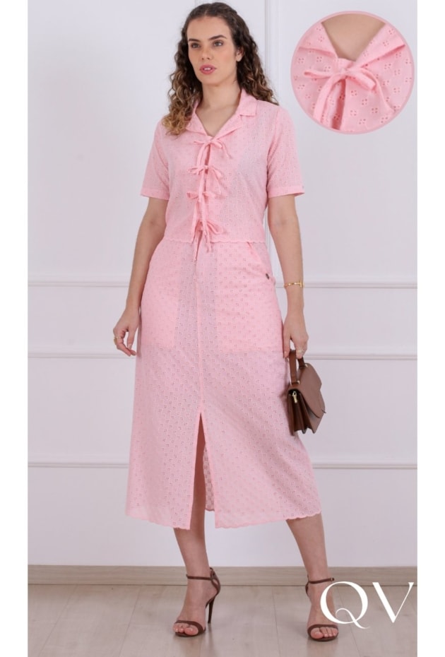 CONJUNTO MIDI EM LAISE ROSA - PURO SHARMY
