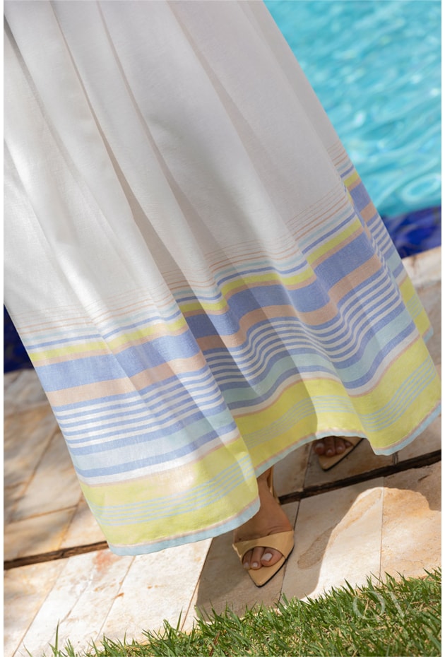 CONJUNTO MIDI EM VOIL E LINHO LISTRADO - LUZIA FAZZOLLI