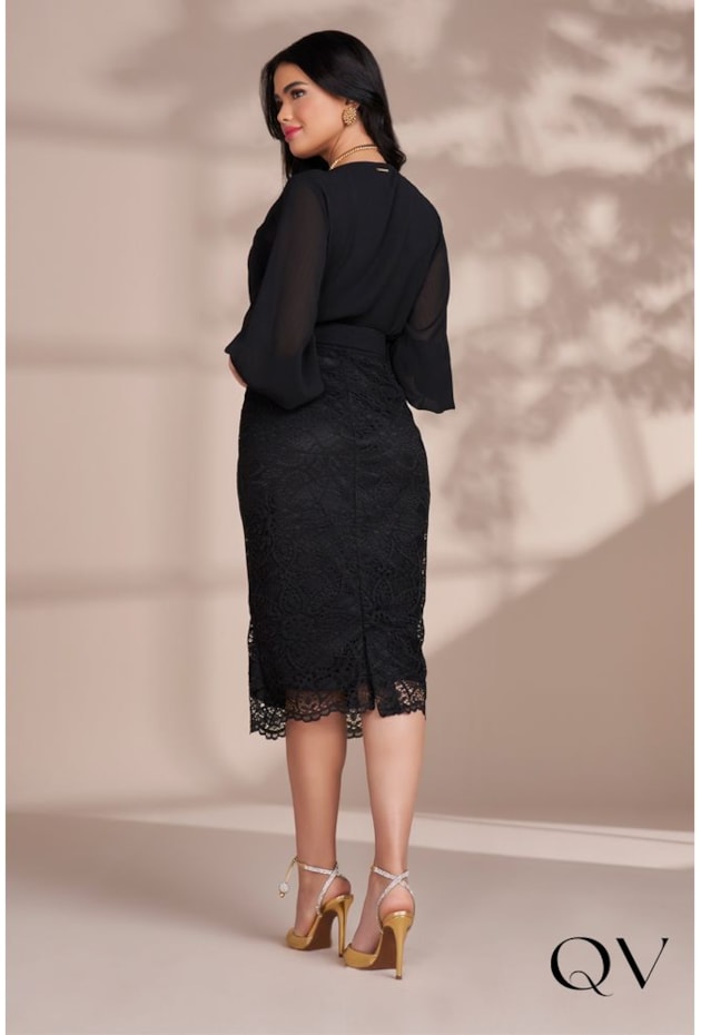 CONJUNTO MIDI MANGAS MAXI PRETO - FASCÍNIUS CONJUNTO MIDI MANGAS MAXI PRETO - FASCÍNIUS