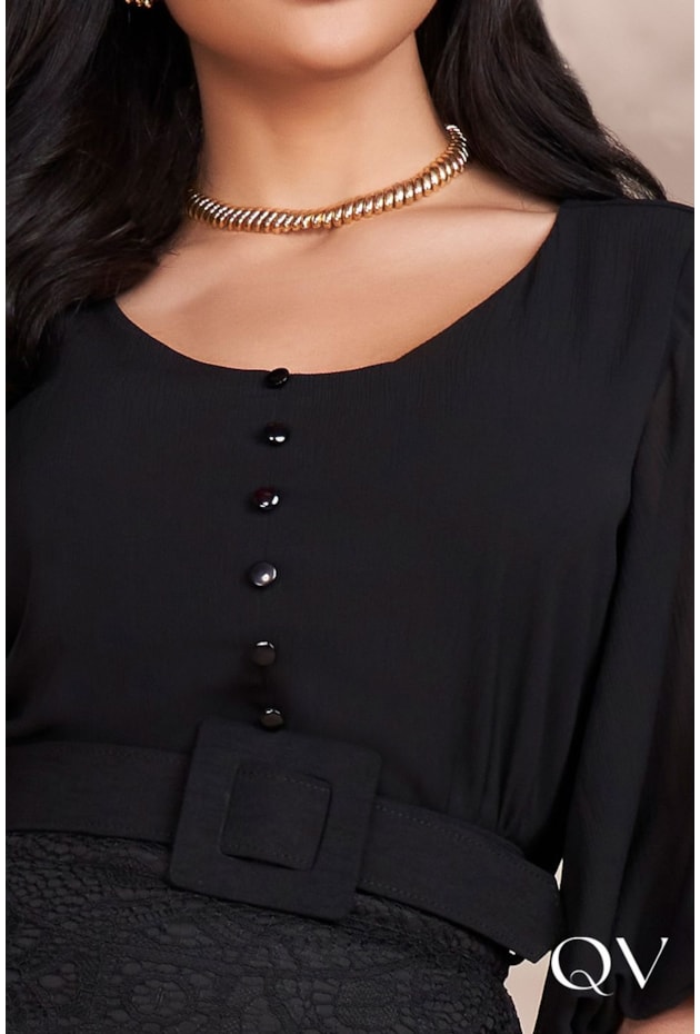 CONJUNTO MIDI MANGAS MAXI PRETO - FASCÍNIUS CONJUNTO MIDI MANGAS MAXI PRETO - FASCÍNIUS