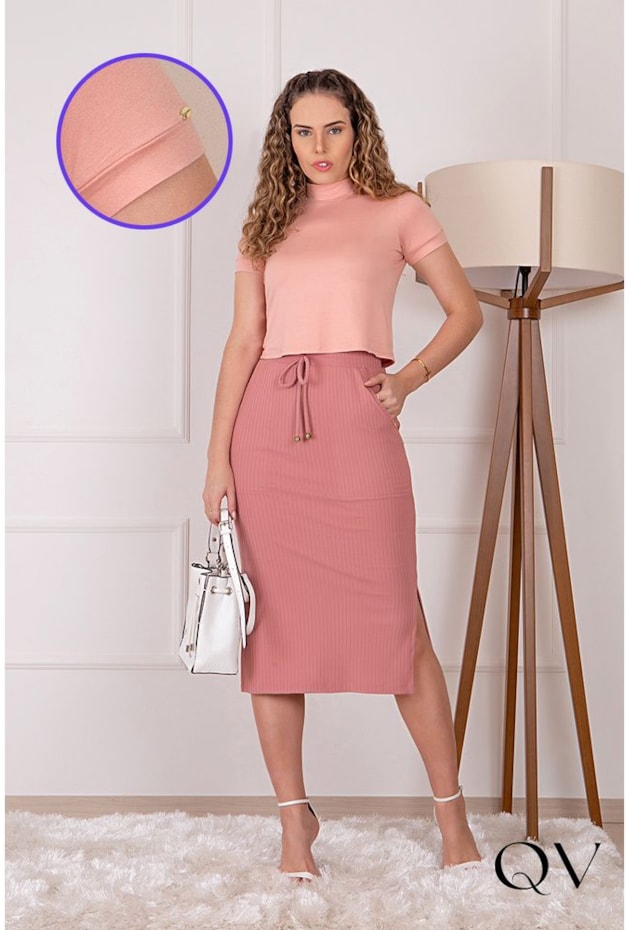 CONJUNTO MIDI MIX DE MALHAS ROSÊ - PURO SHARMY CONJUNTO MIDI MIX DE MALHAS ROSÊ - PURO SHARMY