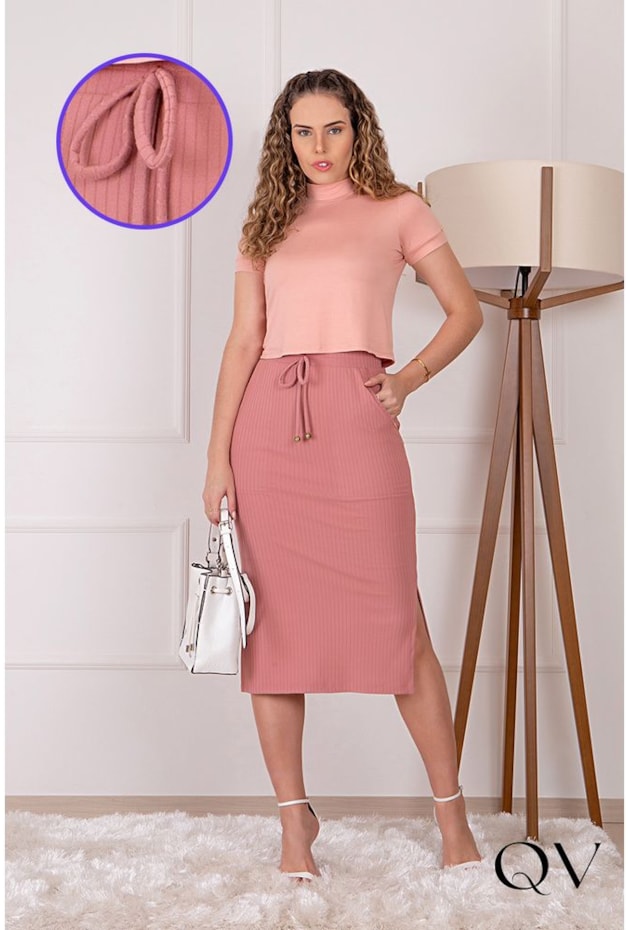 CONJUNTO MIDI MIX DE MALHAS ROSÊ - PURO SHARMY CONJUNTO MIDI MIX DE MALHAS ROSÊ - PURO SHARMY