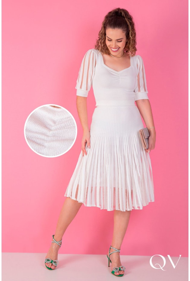 CONJUNTO MIDI TRICÔ BRANCO - PURO SHARMY CONJUNTO MIDI TRICÔ BRANCO - PURO SHARMY