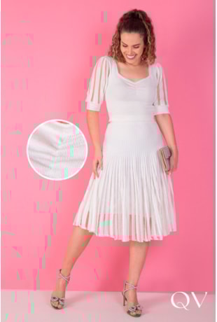 CONJUNTO MIDI TRICÔ BRANCO - PURO SHARMY