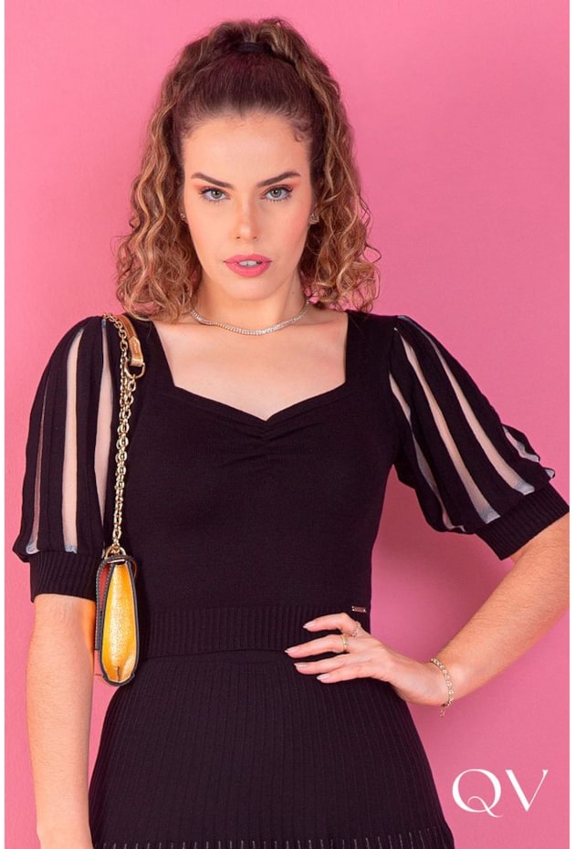 CONJUNTO MIDI TRICÔ PRETO - PURO SHARMY CONJUNTO MIDI TRICÔ PRETO - PURO SHARMY