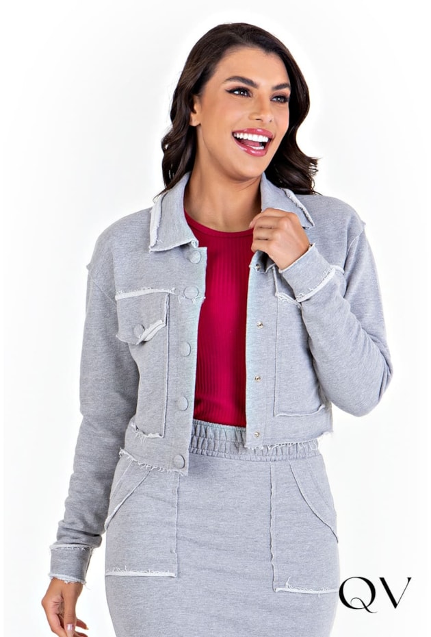 CONJUNTO MOLETINHO RECORTE À LASER CINZA - HAPUK CONJUNTO MOLETINHO RECORTE À LASER CINZA - HAPUK