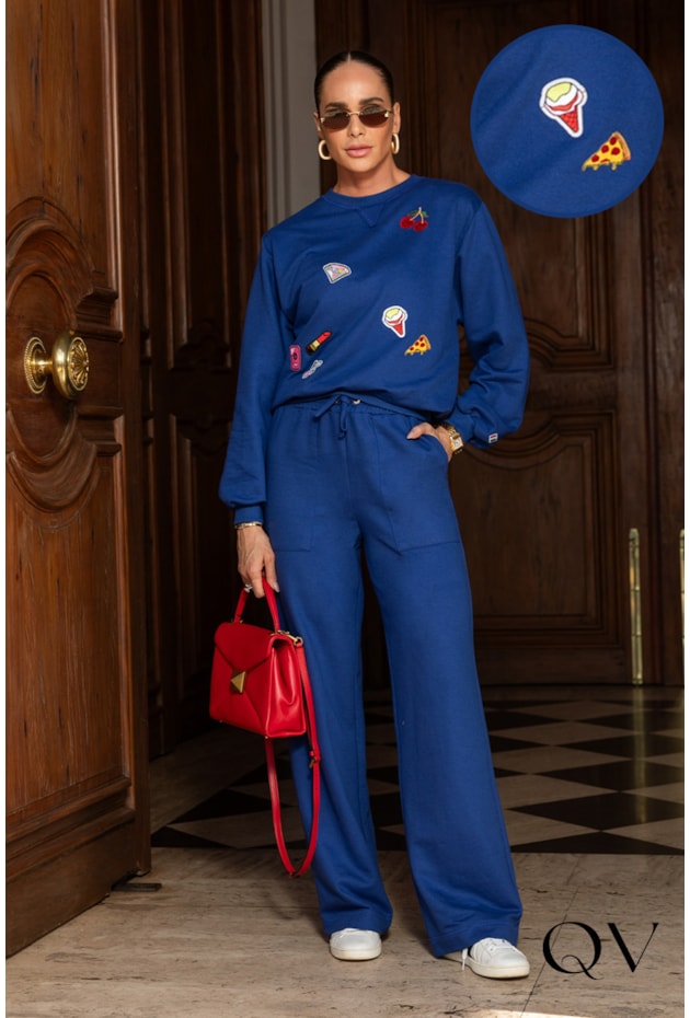 CONJUNTO MOLETOM ORLEANS AZUL ROYAL - LUZIA FAZZOLLI  CONJUNTO MOLETOM ORLEANS AZUL ROYAL - LUZIA FAZZOLLI