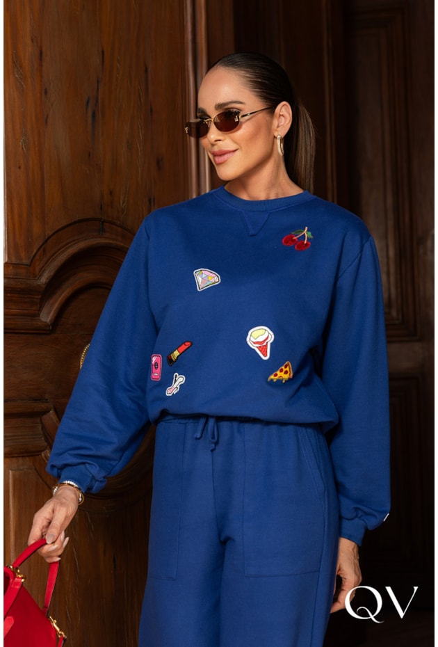 CONJUNTO MOLETOM ORLEANS AZUL ROYAL - LUZIA FAZZOLLI  CONJUNTO MOLETOM ORLEANS AZUL ROYAL - LUZIA FAZZOLLI