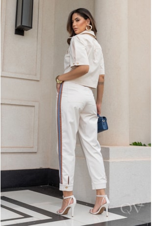 CONJUNTO POLO EM ALFAIATARIA BEGE - LUZIA FAZZOLLI