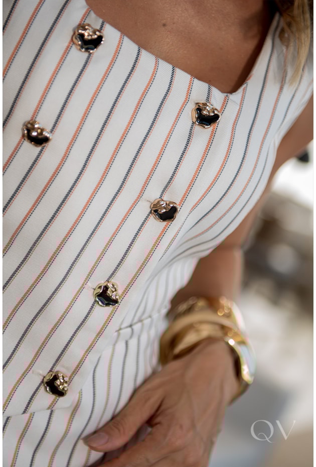 CONJUNTO RETO COM RISCA DE GIZ EM ALFAIATARIA LISTRADO - LUZIA FAZZOLLI