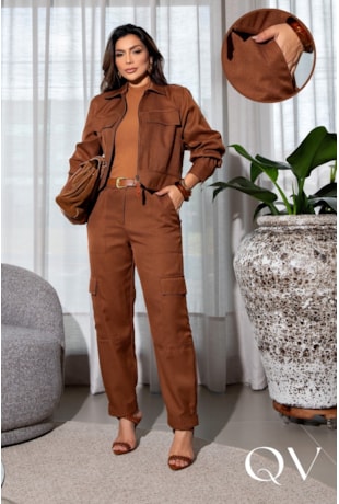 CONJUNTO RETO EM ALFAIATARIA COM BORDADO MARROM - LUZIA FAZZOLLI CONJUNTO RETO EM ALFAIATARIA COM BORDADO MARROM - LUZIA FAZZOLLI