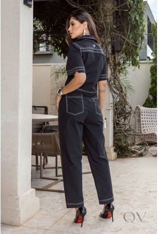 CONJUNTO RETO EM ALFAIATARIA PRETO - LUZIA FAZZOLLI