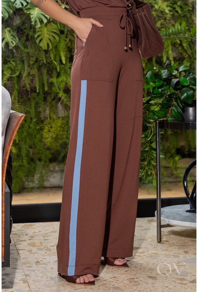 CONJUNTO RETO EM MOLETINHO MARROM - LUZIA FAZZOLLI