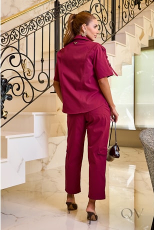 CONJUNTO RETO EM SARJA PESPONTADO UVA - LUZIA FAZZOLLI