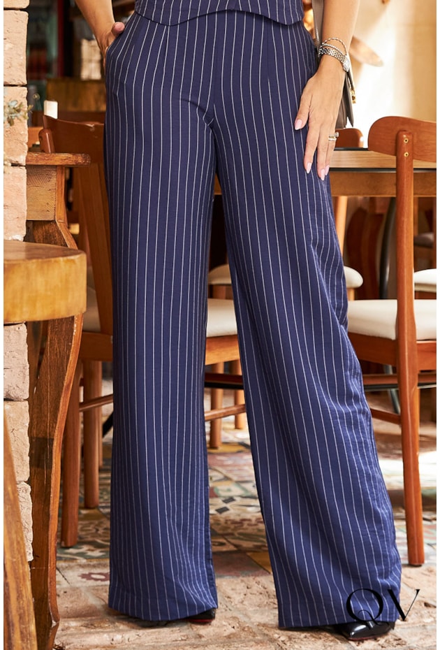 CONJUNTO RISCA DE GIZ AZUL MARINHO - LUZIA FAZZOLLI CONJUNTO RISCA DE GIZ AZUL MARINHO - LUZIA FAZZOLLI