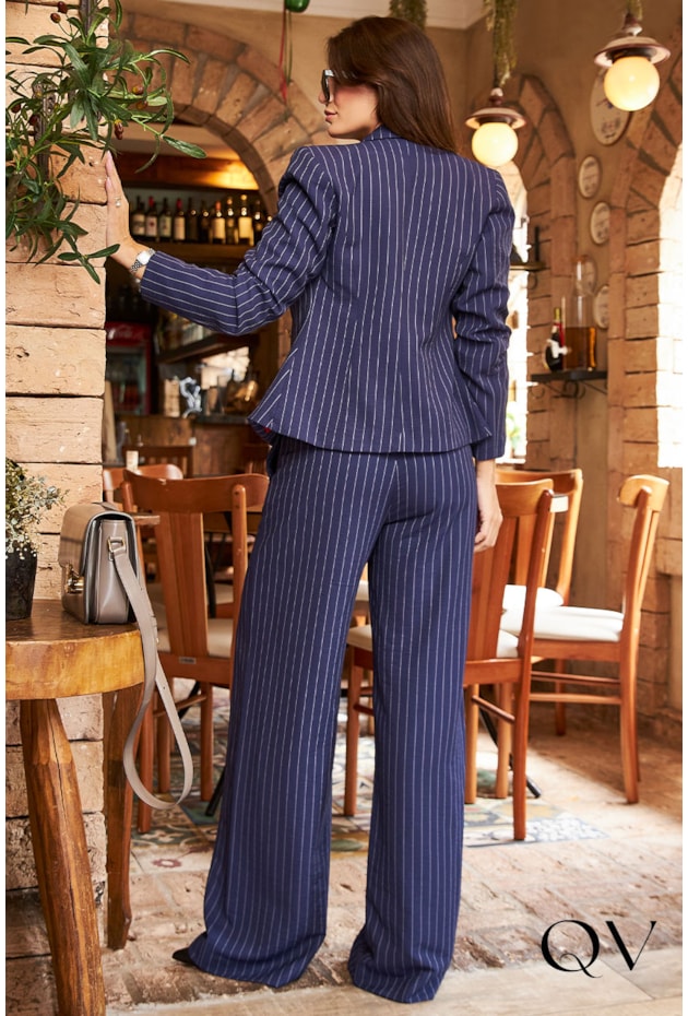 CONJUNTO RISCA DE GIZ AZUL MARINHO - LUZIA FAZZOLLI CONJUNTO RISCA DE GIZ AZUL MARINHO - LUZIA FAZZOLLI