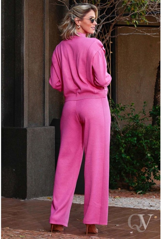 CONJUNTO TRICÔ CALÇA PANTALONA ROSA - LUZIA FAZZOLLI CONJUNTO TRICÔ CALÇA PANTALONA ROSA - LUZIA FAZZOLLI