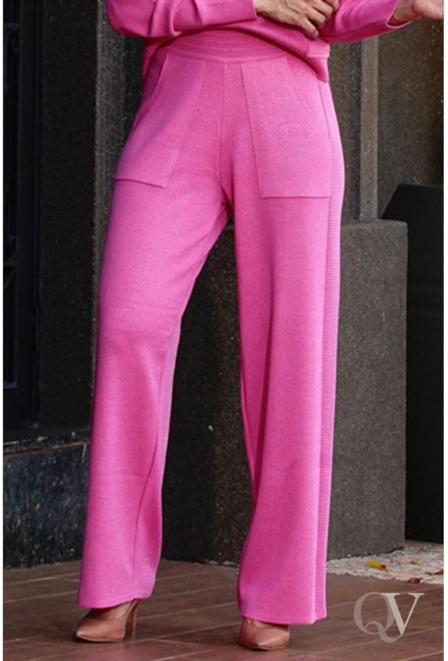 CONJUNTO TRICÔ CALÇA PANTALONA ROSA - LUZIA FAZZOLLI CONJUNTO TRICÔ CALÇA PANTALONA ROSA - LUZIA FAZZOLLI