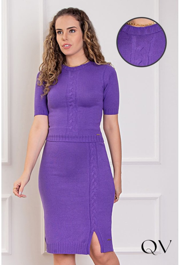 CONJUNTO TRICOT TEXTURIZADO LILÁS - PURO SHARMY CONJUNTO TRICOT TEXTURIZADO LILÁS - PURO SHARMY