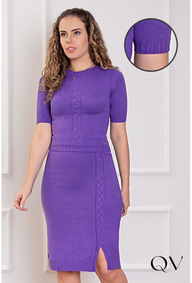 CONJUNTO TRICOT TEXTURIZADO LILÁS - PURO SHARMY CONJUNTO TRICOT TEXTURIZADO LILÁS - PURO SHARMY