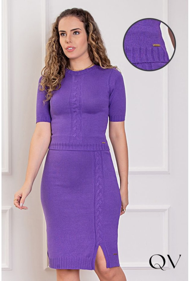 CONJUNTO TRICOT TEXTURIZADO LILÁS - PURO SHARMY CONJUNTO TRICOT TEXTURIZADO LILÁS - PURO SHARMY