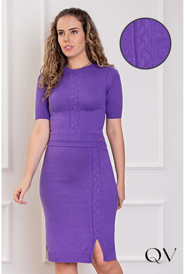 CONJUNTO TRICOT TEXTURIZADO LILÁS - PURO SHARMY CONJUNTO TRICOT TEXTURIZADO LILÁS - PURO SHARMY