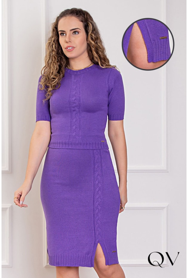 CONJUNTO TRICOT TEXTURIZADO LILÁS - PURO SHARMY CONJUNTO TRICOT TEXTURIZADO LILÁS - PURO SHARMY