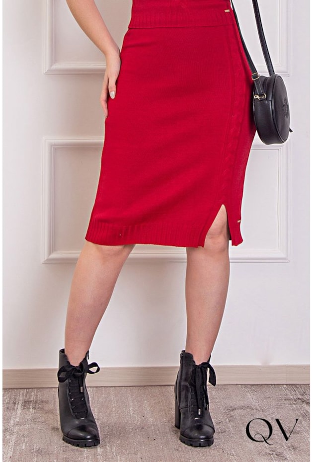 CONJUNTO TRICOT TEXTURIZADO VERMELHO - PURO SHARMY CONJUNTO TRICOT TEXTURIZADO VERMELHO - PURO SHARMY