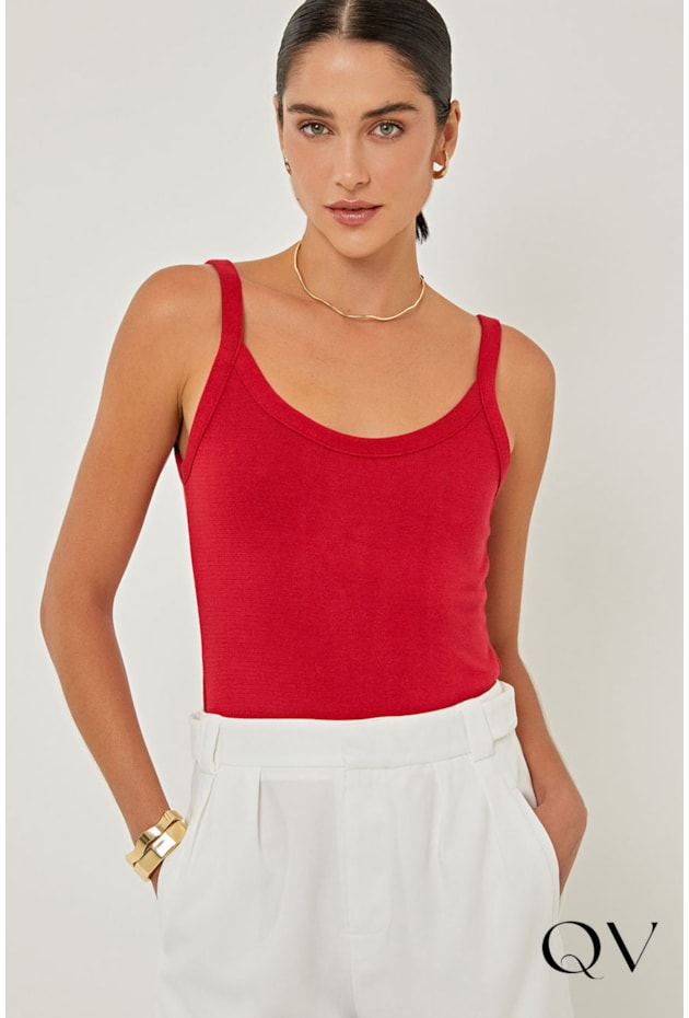 CONJUNTO TWIN SET EM TRICOT CEREJA - LINDA DE MORRER