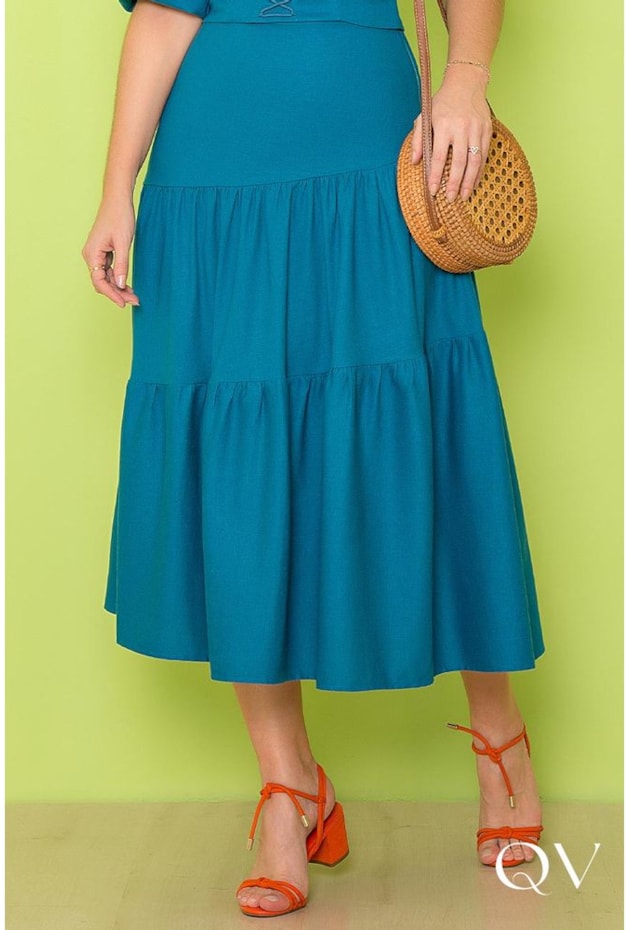 CONJUNTO VISCOLINHO MAXI MIDI AZUL - PURO SHARMY CONJUNTO VISCOLINHO MAXI MIDI AZUL - PURO SHARMY