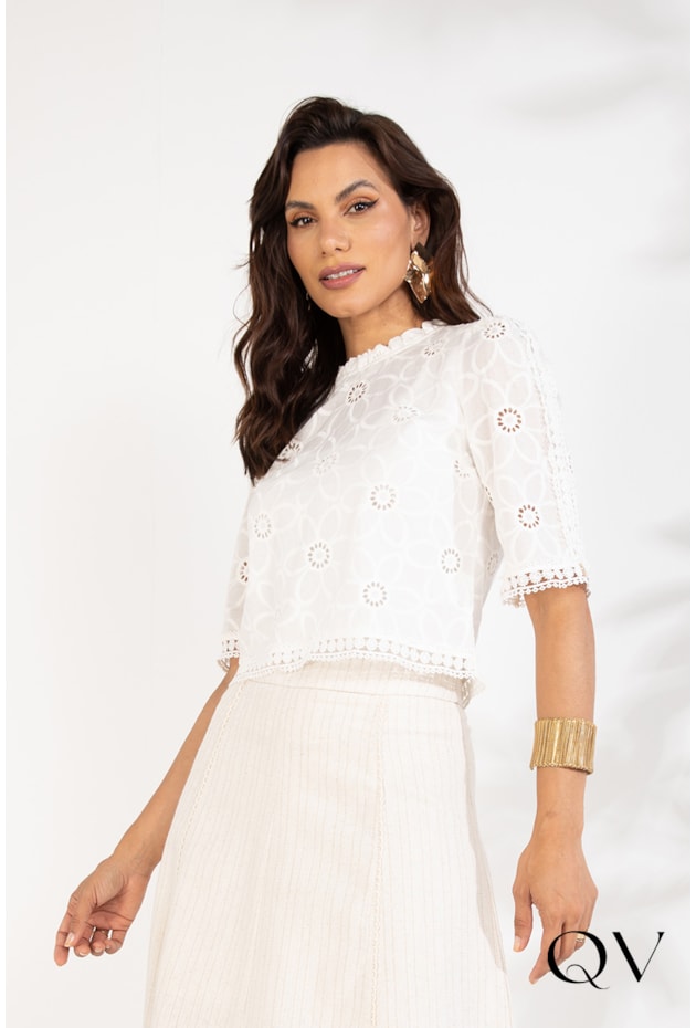 CROPPED LAISE BORDADO OFF - LEKAZIS CROPPED LAISE BORDADO OFF - LEKAZIS