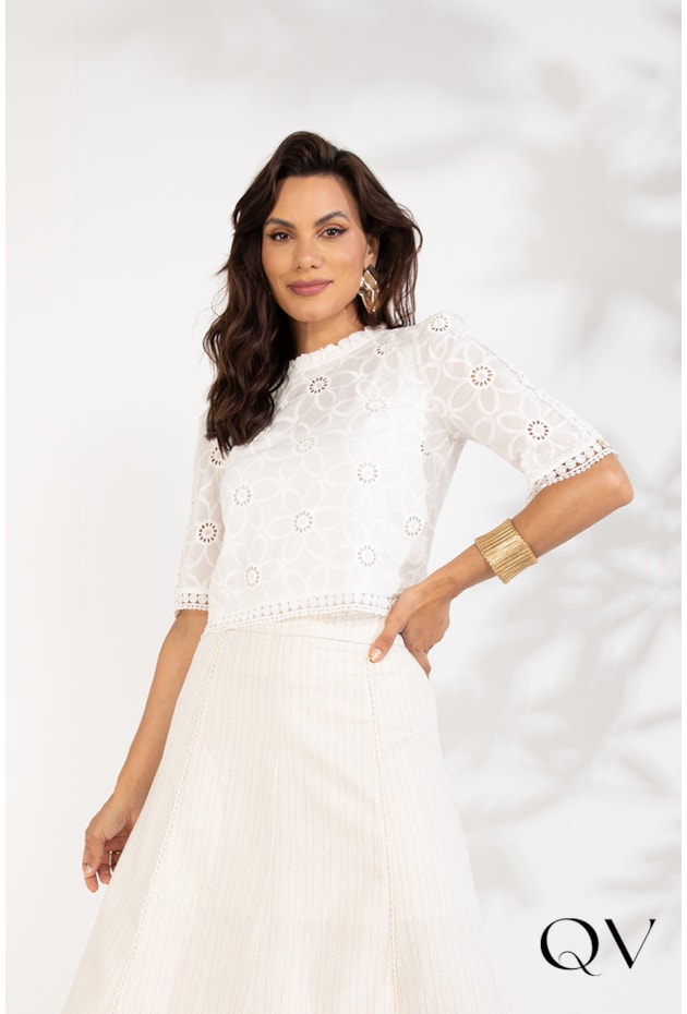 CROPPED LAISE BORDADO OFF - LEKAZIS CROPPED LAISE BORDADO OFF - LEKAZIS