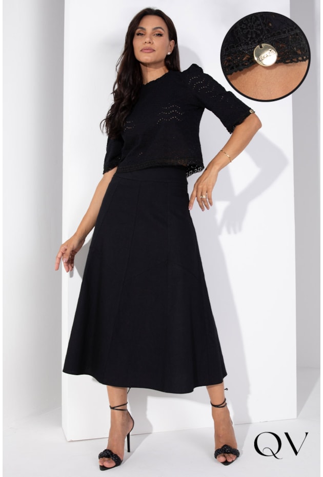 CROPPED LAISE BORDADO PRETO - LEKAZIS CROPPED LAISE BORDADO PRETO - LEKAZIS