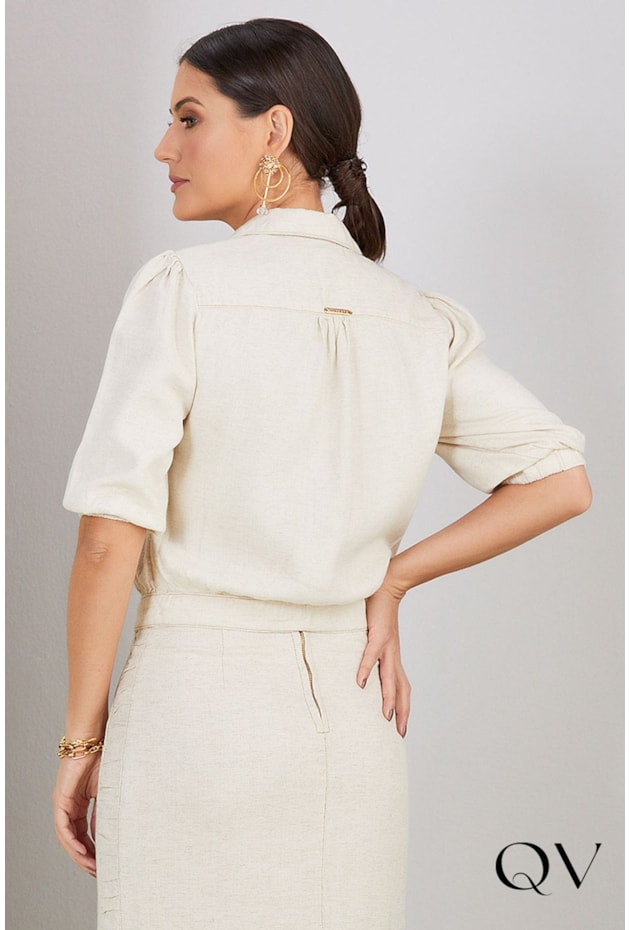 CROPPED VISCOLINHO SUSTENTÁVEL BEGE - TITANIUM JEANS CROPPED VISCOLINHO SUSTENTÁVEL BEGE - TITANIUM JEANS