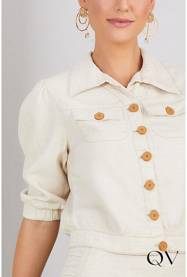 CROPPED VISCOLINHO SUSTENTÁVEL BEGE - TITANIUM JEANS CROPPED VISCOLINHO SUSTENTÁVEL BEGE - TITANIUM JEANS