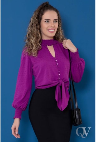 CROPPED VISCOSE PIPOQUINHA ROXO - PURO SHARMY