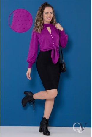 CROPPED VISCOSE PIPOQUINHA ROXO - PURO SHARMY