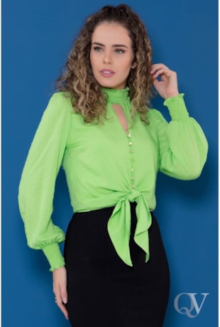 CROPPED VISCOSE PIPOQUINHA VERDE - PURO SHARMY