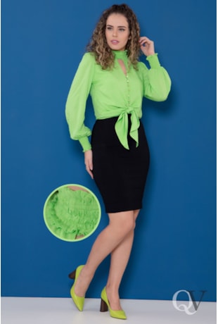 CROPPED VISCOSE PIPOQUINHA VERDE - PURO SHARMY