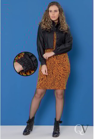 JAQUETA BOMBER BENGALINE RESINADO PRETO - PURO SHARMY