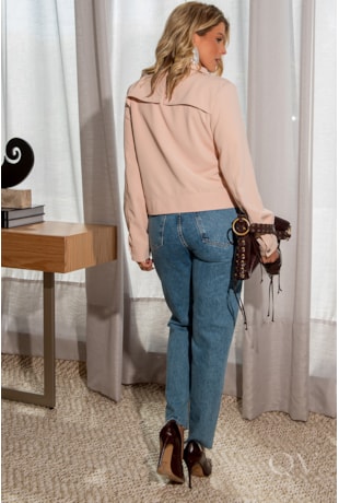 JAQUETA BOMBER EM ALFAIATARIA SALMÃO - LUZIA FAZZOLLI