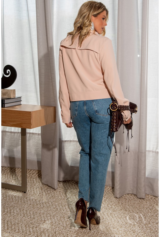 JAQUETA BOMBER EM ALFAIATARIA SALMÃO - LUZIA FAZZOLLI