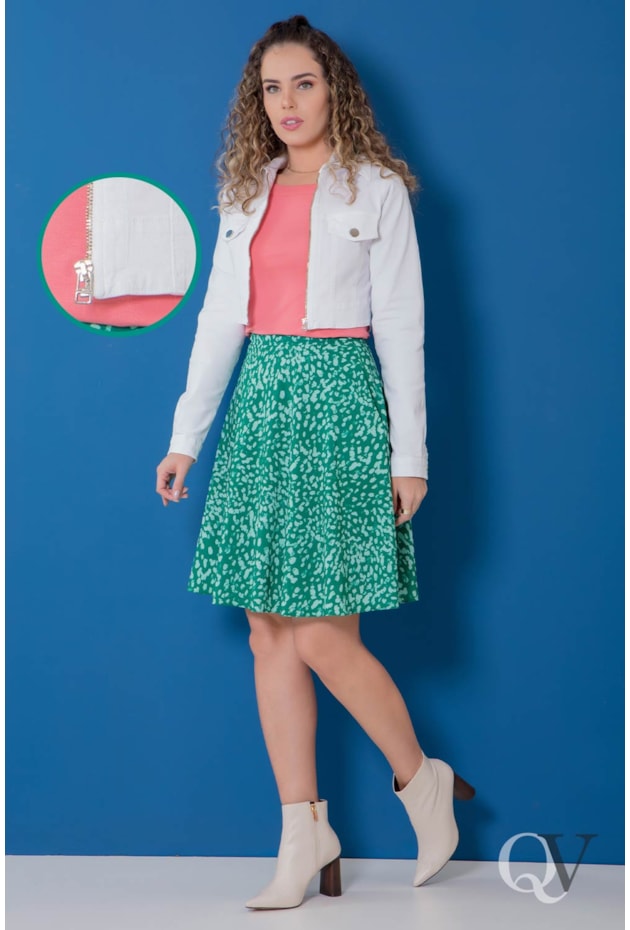 JAQUETA CROPPED JEANS BRANCO - PURO SHARMY JAQUETA CROPPED JEANS BRANCO - PURO SHARMY