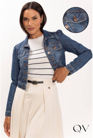 JAQUETA EM JEANS AZUL ESCURO - LEKAZIS